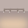Podłużna lampa sufitowa KARBON taupe, z ryflowanymi reflektorkami 4xGU10 SL.1765 Sollux
