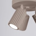 Stylowa lampa sufitowa KARBON taupe/beż z trzema reflektorkami na okrągłej rozecie do sypialni SL.1768 Sollux