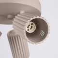 Stylowa lampa sufitowa KARBON taupe/beż z trzema reflektorkami na okrągłej rozecie do sypialni SL.1768 Sollux