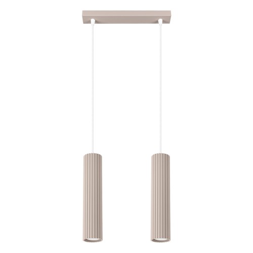 Wisząca lampa, podwójny zwis KARBON 2 taupe nad blat stołu, 2xGU10 SL.1773 Sollux