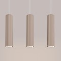 Lampa wisząca KARBON 3L z ryflowanymi kloszami w kolorze taupe, gwint GU10 nad wyspę SL.1774 Sollux