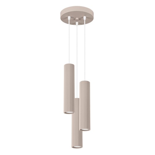 Stylowa lampa wisząca KARBON z okrągła rozetą, podłużne tubowe klosze, 3xGU10 SL.1775 Sollux