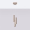Stylowa lampa wisząca KARBON z okrągła rozetą, podłużne tubowe klosze, 3xGU10 SL.1775 Sollux