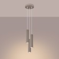 Stylowa lampa wisząca KARBON z okrągła rozetą, podłużne tubowe klosze, 3xGU10 SL.1775 Sollux