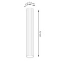 Lampa sufitowa KARBON 30cm taupe, tubka sufitowa z wyraźnymi żłobieniami SL.1778 Sollux