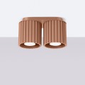 Minimalistyczny plafon AURA 2 w kolorze mocca – 2-punktowy, GU10, aluminium SL.1805 Sollux