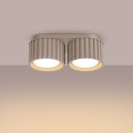 Plafon lampa sufitowa AURA z dwoma ryflowanymi kloszami, kolor taupe, 2xGX53 SL.1818 Sollux