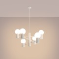 Żyrandol lampa wisząca HALO 6 szklanych mlecznych kloszy do sypialni SL.1829 Sollux