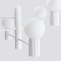 Żyrandol lampa wisząca HALO 6 szklanych mlecznych kloszy do sypialni SL.1829 Sollux