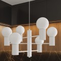Żyrandol lampa wisząca HALO 6 szklanych mlecznych kloszy do sypialni SL.1829 Sollux
