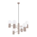 Designerska lampa wisząca żyrandol HALO taupe z 6 szklanymi kulami kloszami SL.1836 Sollux