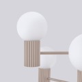 Designerska lampa wisząca żyrandol HALO taupe z 6 szklanymi kulami kloszami SL.1836 Sollux