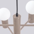 Designerska lampa wisząca żyrandol HALO taupe z 6 szklanymi kulami kloszami SL.1836 Sollux