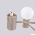 Designerska lampa wisząca żyrandol HALO taupe z 6 szklanymi kulami kloszami SL.1836 Sollux