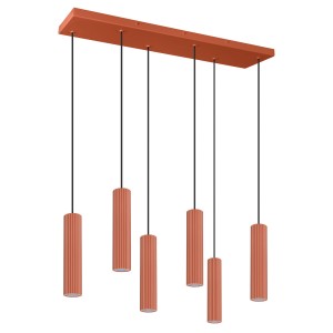 Lampa wisząca IVAR 6L ochra czerwona LED 3000K TH.593 THORO