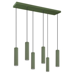 Lampa wisząca IVAR 6L zielona oliwka LED 4000K TH.629 THORO