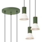 Lampa wisząca ESTRIA 3P beżowa/zielona oliwka SL.1873 Sollux