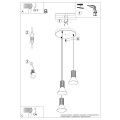 Lampa wisząca ESTRIA 3P beżowa/zielona oliwka SL.1873 Sollux