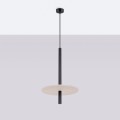 Lampa wisząca FELTRO 1 czarna/beżowa SL.1879 Sollux