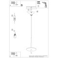 Lampa wisząca FELTRO 1 czarna/żółta SL.1880 Sollux