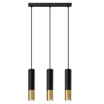Lampa wisząca LOOPEZ 3L czarny/złoty GU10 3x40W IP20 SL.0954 SOLLUX