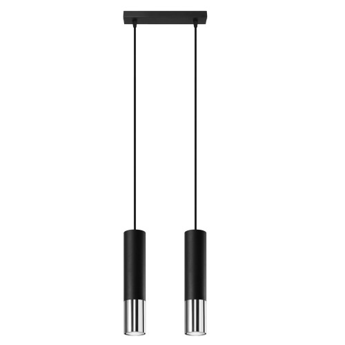 Lampa wisząca LOOPEZ 2 czarny/chrom GU10 2x40W IP20 SL.0941 SOLLUX