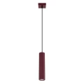 Lampa wisząca KARBON 1xGU10 burgundowa z ryflowanym kloszem SL.1918 SOLLUX