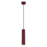 Lampa wisząca KARBON 1xGU10 burgundowa z ryflowanym kloszem SL.1918 SOLLUX