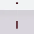 Lampa wisząca KARBON 1xGU10 burgundowa z ryflowanym kloszem SL.1918 SOLLUX