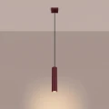 Lampa wisząca KARBON 1xGU10 burgundowa z ryflowanym kloszem SL.1918 SOLLUX