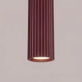 Lampa wisząca KARBON 1xGU10 burgundowa z ryflowanym kloszem SL.1918 SOLLUX