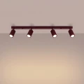 Burgundowa lampa sufitowa 4-punktowa KARBON ze spotami 4xGU10 SL.1924 SOLLUX
