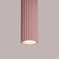 Lampa wisząca KARBON 1xGU10 z ryflowanym kloszem tubką różowa SL.1931 SOLLUX
