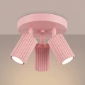 Różowa lampa sufitowa KARBON 3xGU10 do sypialni SL.1941 SOLLUX