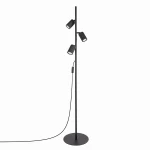 Lampa podłogowa KARBON 3xGU10 czarna z ryflowanymi kloszami SL.2016 SOLLUX
