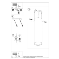 Beżowa lampa natynkowa spot tubka LAGOS 20cm SL.2072 SOLLUX