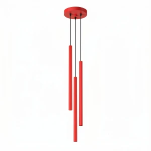 Lampa wisząca PASTELO 3xG9 czerwona na okrągłej rozecie do salonu SL.2143 SOLLUX