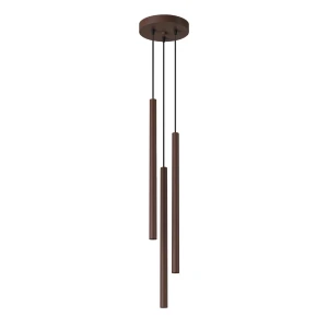Lampa wisząca brązowa z trzema kloszami rurkami PASTELO SL.2147 SOLLUX