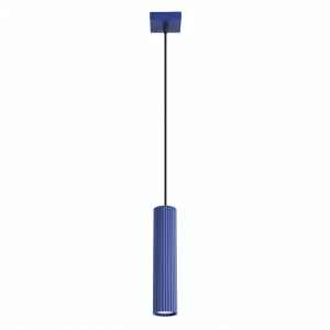 Lampa wisząca KARBON 1xGU10 ultramaryna z ryflowanym kloszem SL.2311 SOLLUX