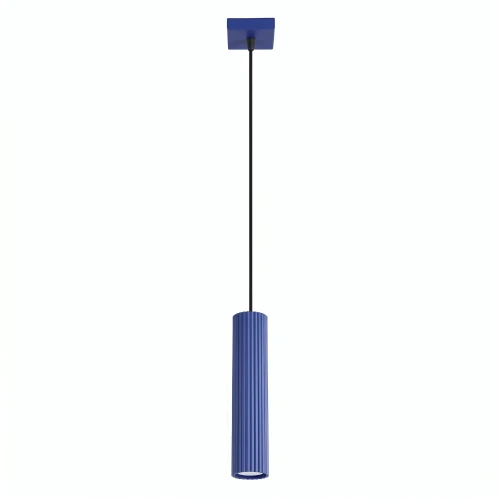 Lampa wisząca KARBON 1xGU10 ultramaryna z ryflowanym kloszem SL.2311 SOLLUX