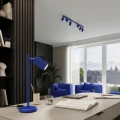 Lampa wisząca KARBON 1xGU10 ultramaryna z ryflowanym kloszem SL.2311 SOLLUX