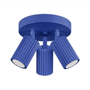Plafon KARBON 3xGU10 ultramaryna z trzema kloszami tubkami do salonu SL.2323 SOLLUX