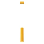 Żółta lampa wisząca KARBON ryflowany klosz rurka 1xGU10 SL.2334 SOLLUX