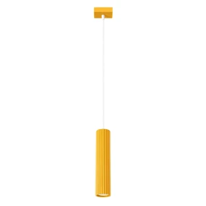 Żółta lampa wisząca KARBON ryflowany klosz rurka 1xGU10 SL.2334 SOLLUX