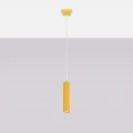 Żółta lampa wisząca KARBON ryflowany klosz rurka 1xGU10 SL.2334 SOLLUX