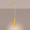 Żółta lampa wisząca KARBON ryflowany klosz rurka 1xGU10 SL.2334 SOLLUX