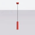 Lampa wisząca KARBON 1xGU10 czerwony, ryflowany klosz nad wyspę SL.2335 SOLLUX