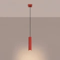 Lampa wisząca KARBON 1xGU10 czerwony, ryflowany klosz nad wyspę SL.2335 SOLLUX