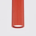 Lampa wisząca KARBON 1xGU10 czerwony, ryflowany klosz nad wyspę SL.2335 SOLLUX