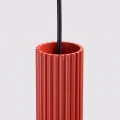 Lampa wisząca KARBON 1xGU10 czerwony, ryflowany klosz nad wyspę SL.2335 SOLLUX